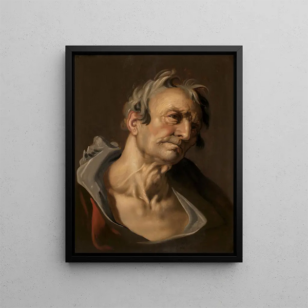 Head of an Old Man - Abraham Bloemaert — framed artwork on a wall
