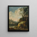 Landscape painting with figures by a riverbank - Abraham Bloemaert — framed artwork on a wall