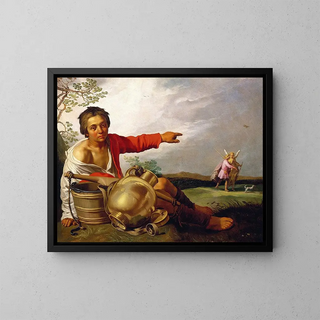 The Shepherd Showing Tobias and the Angel - Abraham Bloemaert — framed artwork on a wall