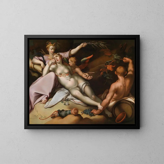 Sans Bacchus et la cendre, Vénus gèle - Abraham Bloemaert — framed artwork on a wall