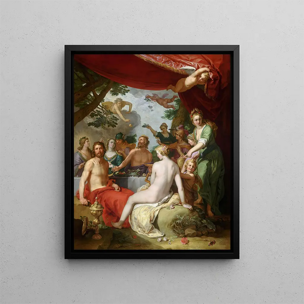 The feast of the gods at the wedding of Peleus and Thetis - Abraham Bloemaert — framed artwork on a wall