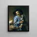 Young people playing with the cat - Abraham Bloemaert — framed artwork on a wall