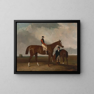 Elis painting in Doncaster mounted by John Day with his van in the background - Abraham Cooper — framed artwork on a wall