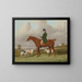 Portrait painting of M. Rounding on his horse Spankaway - Abraham Cooper — framed artwork on a wall