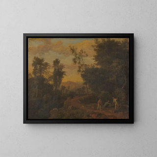 Diane et ses nymphes à la chasse - Abraham Genoels II — framed artwork on a wall