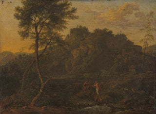 Nymphe et berger faisant de la musique dans un paysage - Abraham Genoels II — artwork view