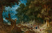Landscape painting with hunters and fortune-teller - Abraham Govaerts — artwork view
