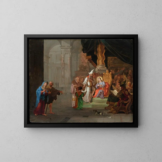 The Christ among the Doctors - Abraham Hondius — framed artwork on a wall