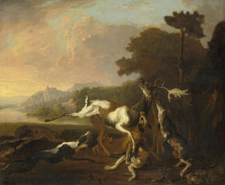 La Chasse au cerf - Abraham Hondius — artwork view