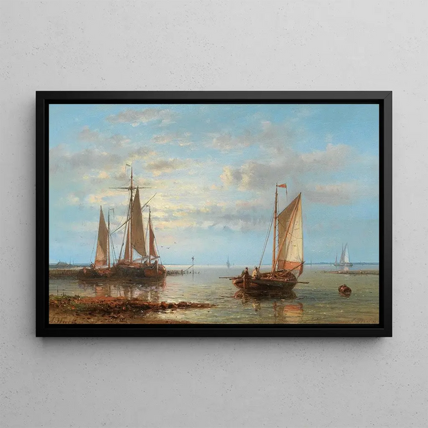 Voiliers sur mer agitée - Abraham Hulk — framed artwork on a wall
