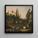 Landscape with Deer and Exotic Birds - Abraham Jansz Begeyn — framed artwork on a wall