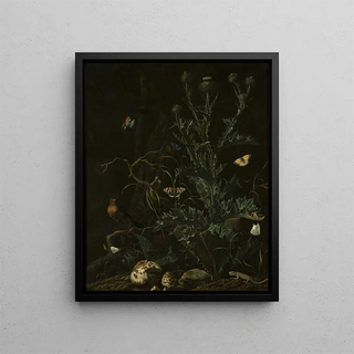 Abraham Jansz Begeyn - Thistles butterflies and a lizard.webp