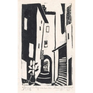 Reproduction of the painting Street view painting with staircase in Cagnes-sur-Mer - Abraham Johannes Jansma
