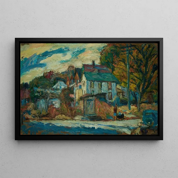 Autumn in White Plains - Abraham Manievich — framed artwork on a wall
