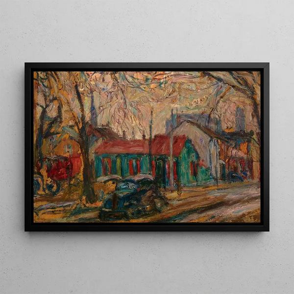 Rue tranquille - Abraham Manievich — framed artwork on a wall