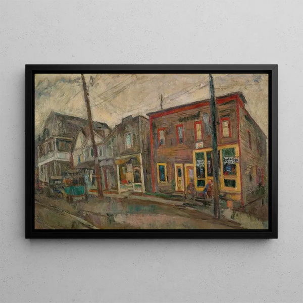 Street in the Bronx - Abraham Manievich — framed artwork on a wall