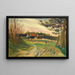 Promeneurs devant une ferme - Abraham Mintchine — framed artwork on a wall