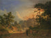 Sunset over a rural landscape - Abraham Pether — artwork view