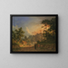 Sunset over a rural landscape - Abraham Pether — framed artwork on a wall