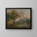 Landscape painting of wooded and hilly scenery - Abraham Pether — framed artwork on a wall