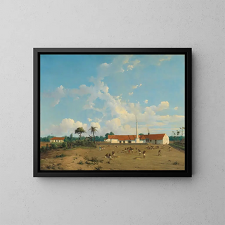 La sucrerie de Kemanglen près de Tegal ou Tagal à Java - Abraham Salm — framed artwork on a wall