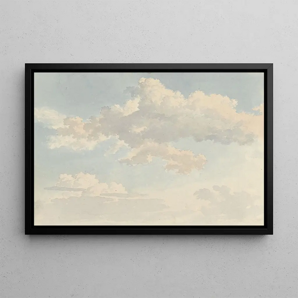 Cloudy sky against blue sky - Abraham Teerlink — framed artwork on a wall