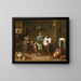 A cat in a hair salon run by monkeys - Abraham Teniers — framed artwork on a wall