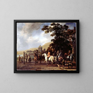 an outdoor riding school - Abraham van Calraet — framed artwork on a wall