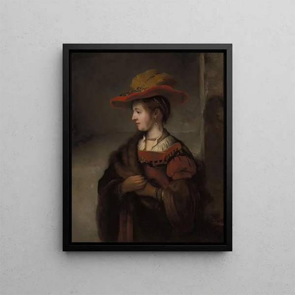 Saskia van Uylenburgh, the artist Rembrandt's wife - Abraham van Dijck — framed artwork on a wall