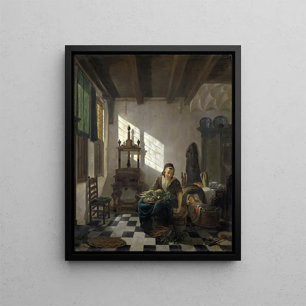 The Housewife - Abraham van Strij — framed artwork on a wall