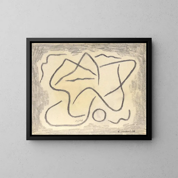 Abstraction of rhythmic lines - Abraham Walkowitz — framed artwork on a wall