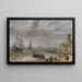 Seascape with Ruins on a Cliff - Abraham Willaerts — framed artwork on a wall