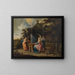 Saint Cecilia with a small organ in a garden - Abraham Willemsen — framed artwork on a wall