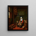Old woman peeling a rooster - Abraham de Pape — framed artwork on a wall