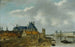 The neighborhood of Petit Nesle with the Hôtel de Nevers, the tower of Nesle, the Great Gallery of the Louvre, and the Pont Royal in wood seen from the Pont-Neuf - Abraham de Verwer — artwork view