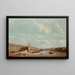 View of Paris from the Pont Royal with the Louvre's Great Gallery, the Pont Neuf, and the Nesle Tower - Abraham de Verwer — framed artwork on a wall