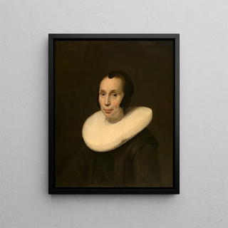 Portrait of a Woman - Abraham de Vries — framed artwork on a wall