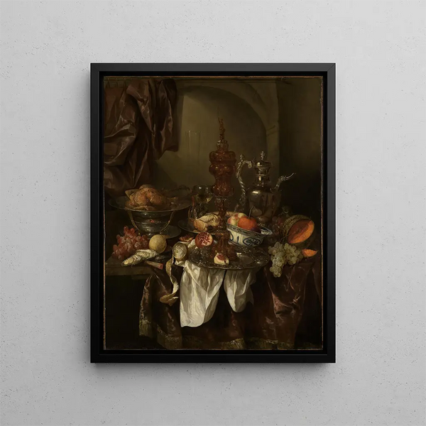 Magnificent still life painting - Abraham van Beyeren — framed artwork on a wall