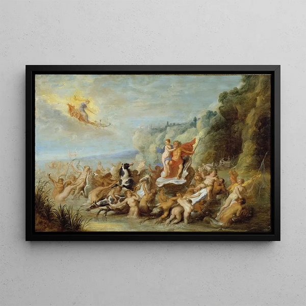 Neptune and Amphitrite - Abraham van Diepenbeeck — framed artwork on a wall