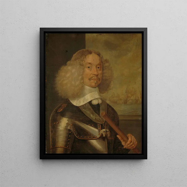 Portrait Painting of Jacob Baron van Wassenaer, Lord of Obdam, Lieutenant Admiral of Holland and West Friesland - Abraham van Westerveld — framed artwork on a wall