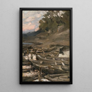 Les bateaux - Abram Efimovich Arkhipov — framed artwork on a wall