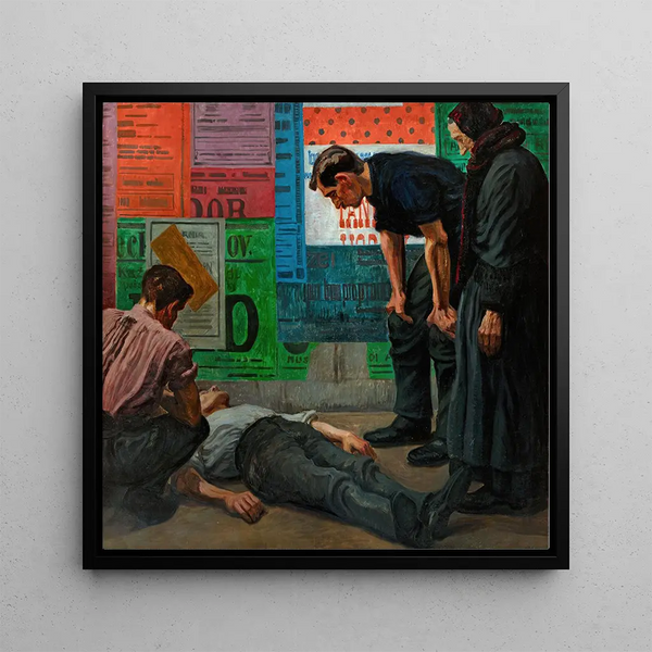 Accident sur le chantier - Karel Myslbek — framed artwork on a wall