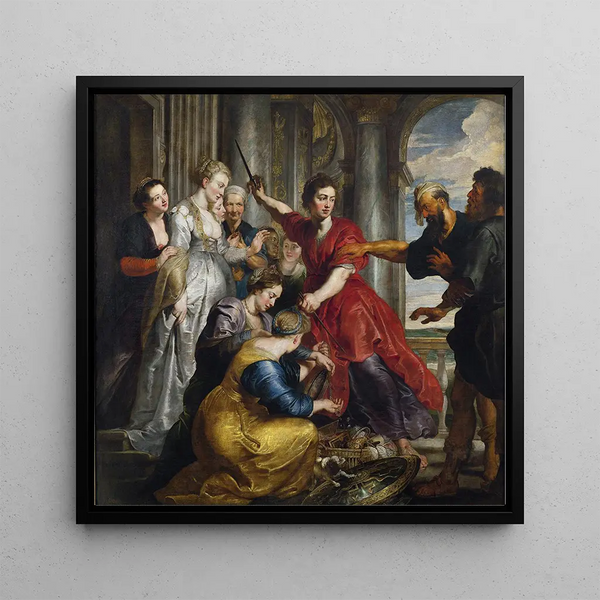 Achilles discovered by Ulysses and Diomedes - Peter Paul Rubens — framed artwork on a wall