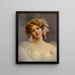 Girl with Lilacs - Achille Beltrame — framed artwork on a wall