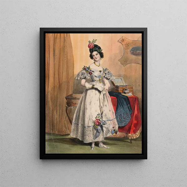 Heures du soir Portrait de Les Dixhuit Heures d'une Parisienne - Achille Devéria — framed artwork on a wall