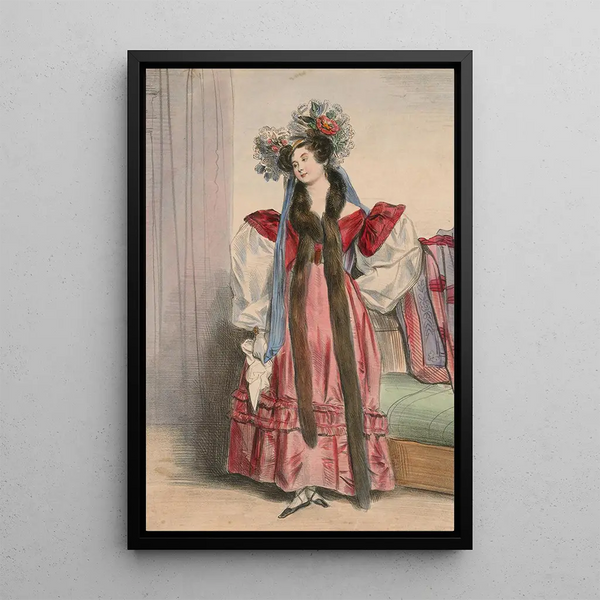 Portrait painting of Mrs. Menessier-Nodier from the Varied Alphabet, Costume Selection from life - Achille Devéria