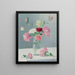Vase de roses - Achille Laugé — framed artwork on a wall