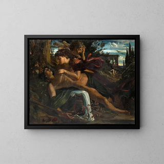 Venus weeping over Adonis - Achilles Forcart — framed artwork on a wall