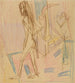 a standing female act on a rug - Ernst Ludwig Kirchner — artwork view