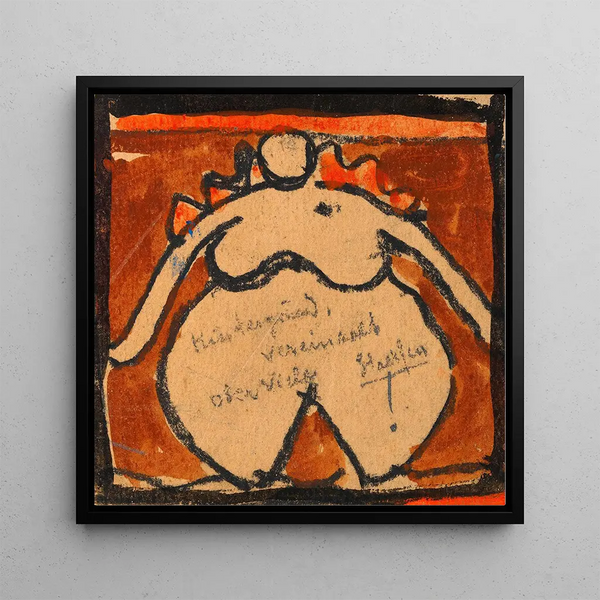 Acte féminin ppiger - Egon Schiele — framed artwork on a wall